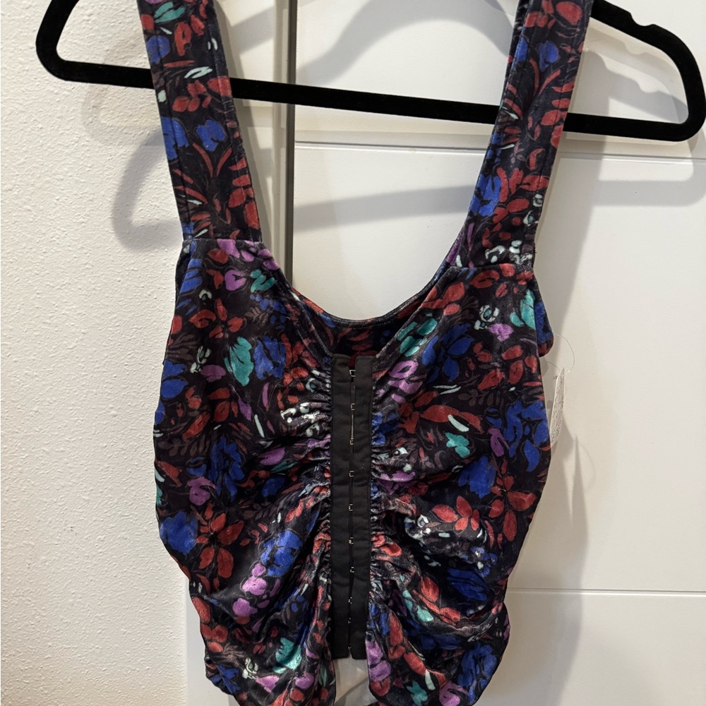 Free People Floral Ruched Top